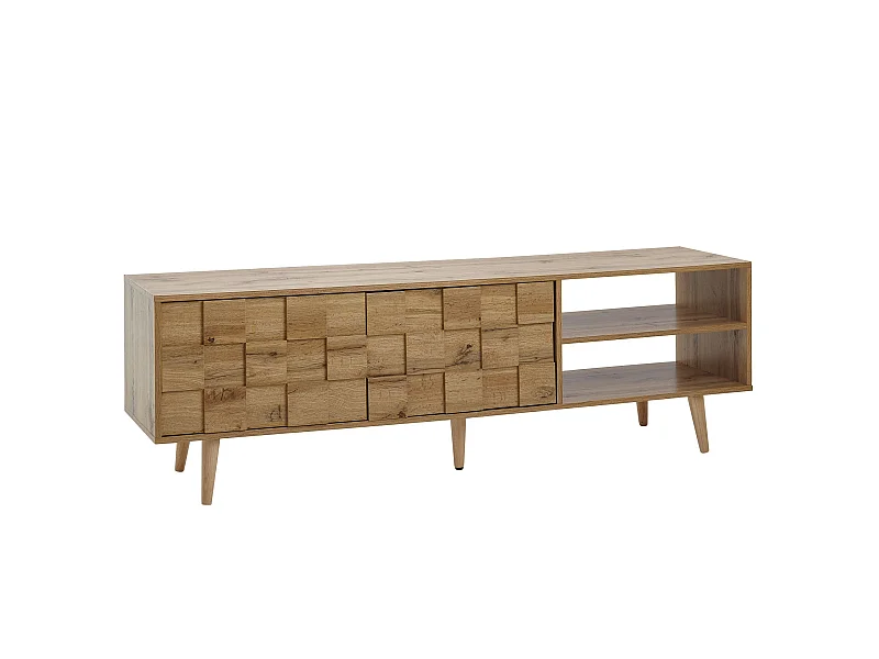 Mobile Porta TV 160x51x40cm Legno Soggiorno Lowboard Rovere con due Ante