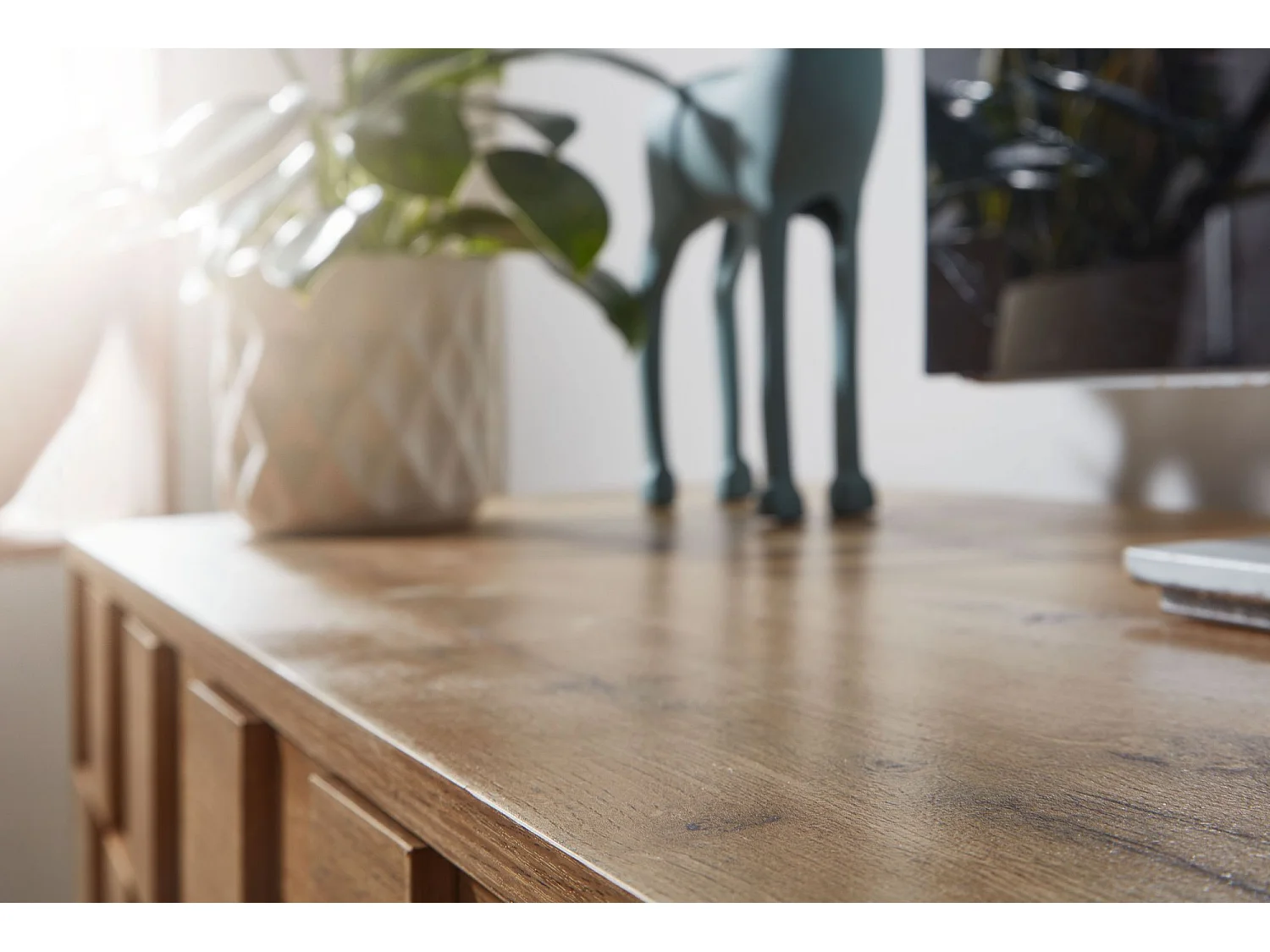 Meuble TV 160x51x40 cm Bois Décor Chêne Lowboard Panneau de Télévision