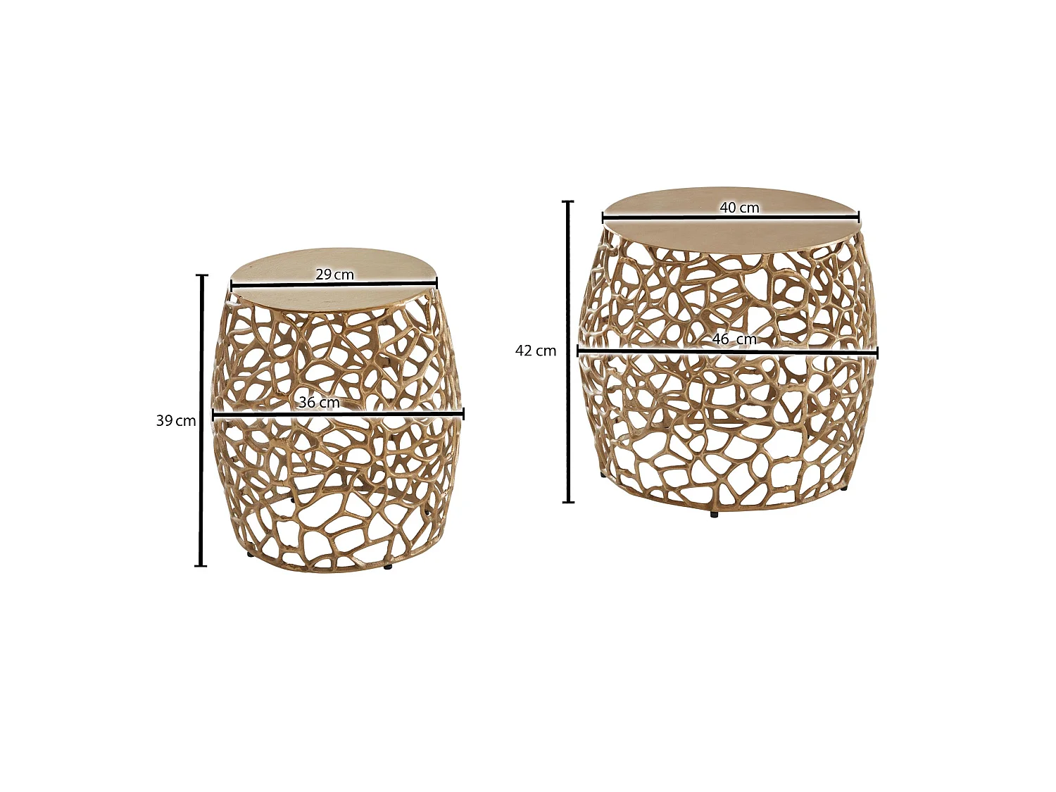 Table d'appoint Lot de 2 Petite Table Basse de Salon Ronde Moderne