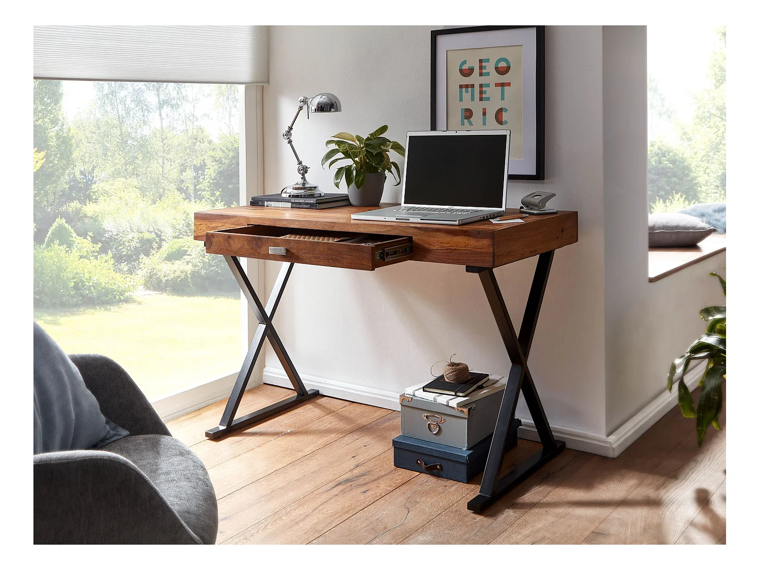 Table de Bureau Petit 120x55x78 cm Table pour Ordinateur avec Rangement