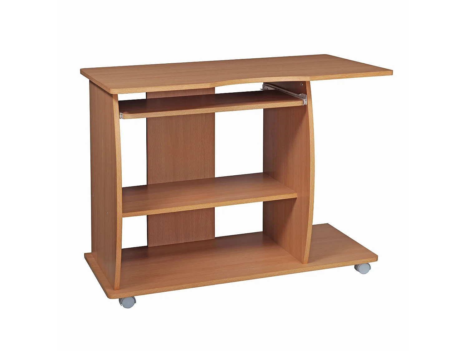 Scrivania Ufficio 90 x 71 x 50 cm Faggio Legno Tavolo con ruote Moderna