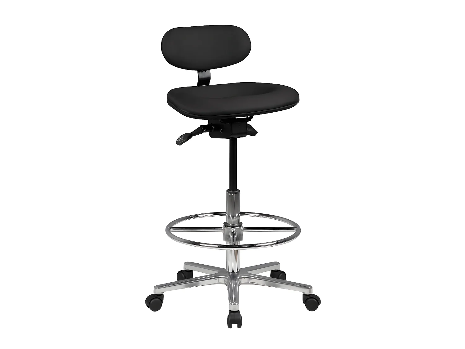 Design Tabouret à Roulettes Pivotant 360° Rembourré Tabouret de bureau