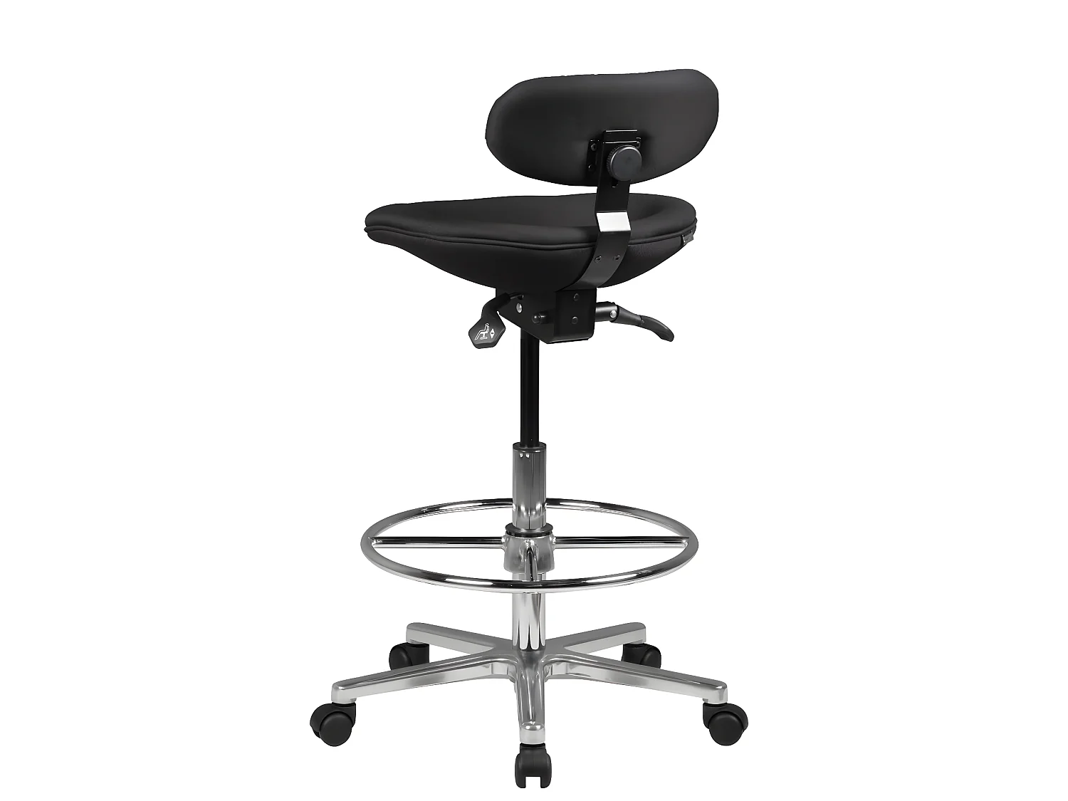 Design Tabouret à Roulettes Pivotant 360° Rembourré Tabouret de bureau