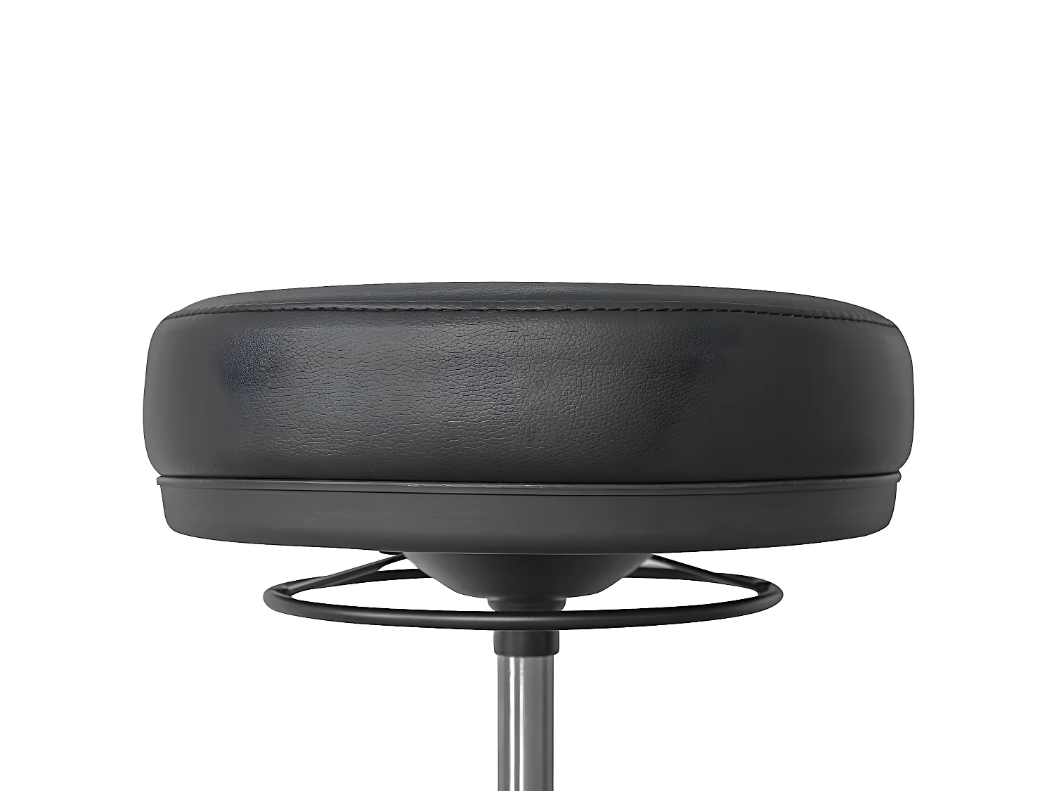 Sgabello da Lavoro con Ruote 67 - 88 cm Ecopelle Nero Sgabello Girevole