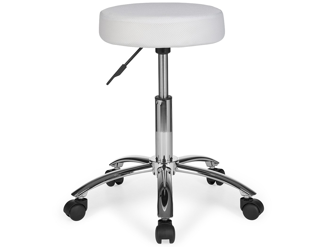 Tabouret De Bureau/bar FCH - Blanc, Réglable (50-64,5cm), Assise Pivotante 360° Avec Roulettes