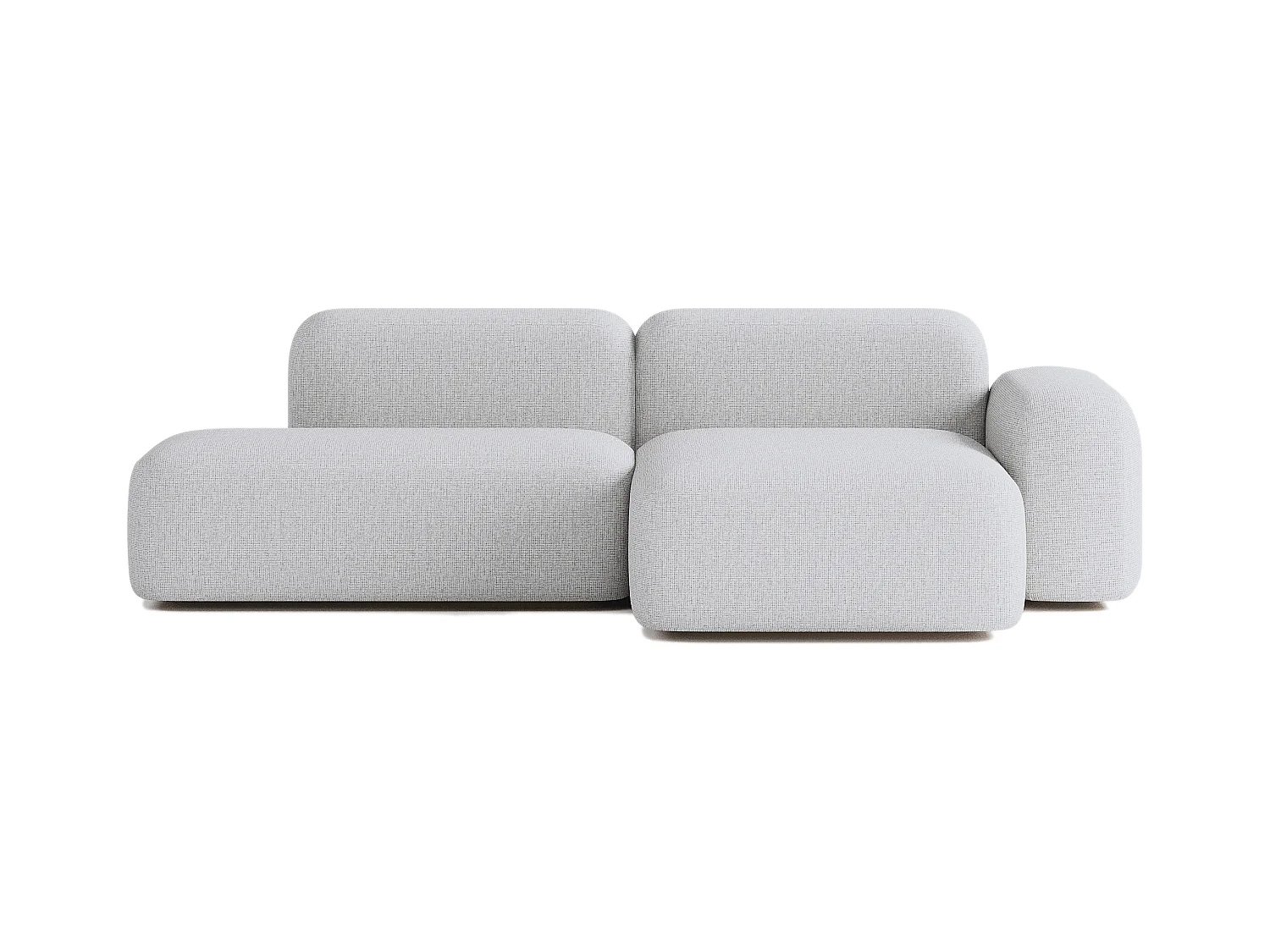 Canapé d'angle modulable Max 3 places tissu gris clair