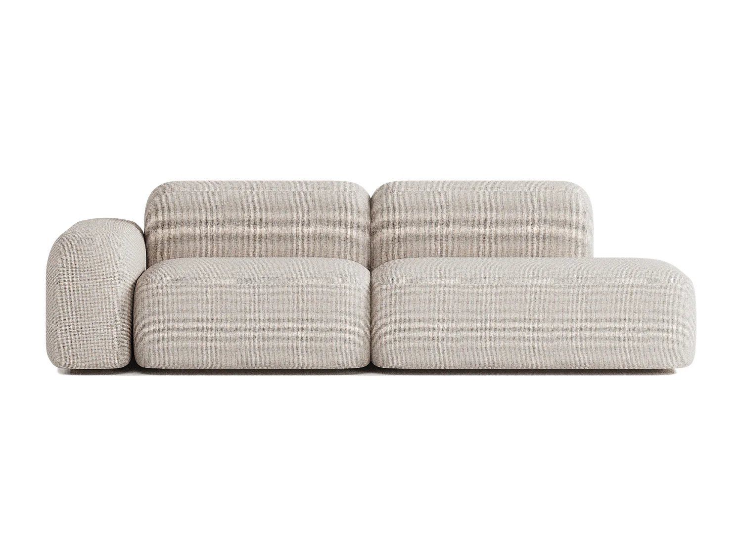 Canapé Modulable Max 3 Places Tissu Beige