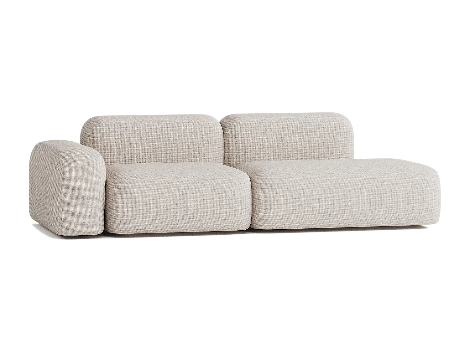 Canapé Modulable Max 3 Places Tissu Beige