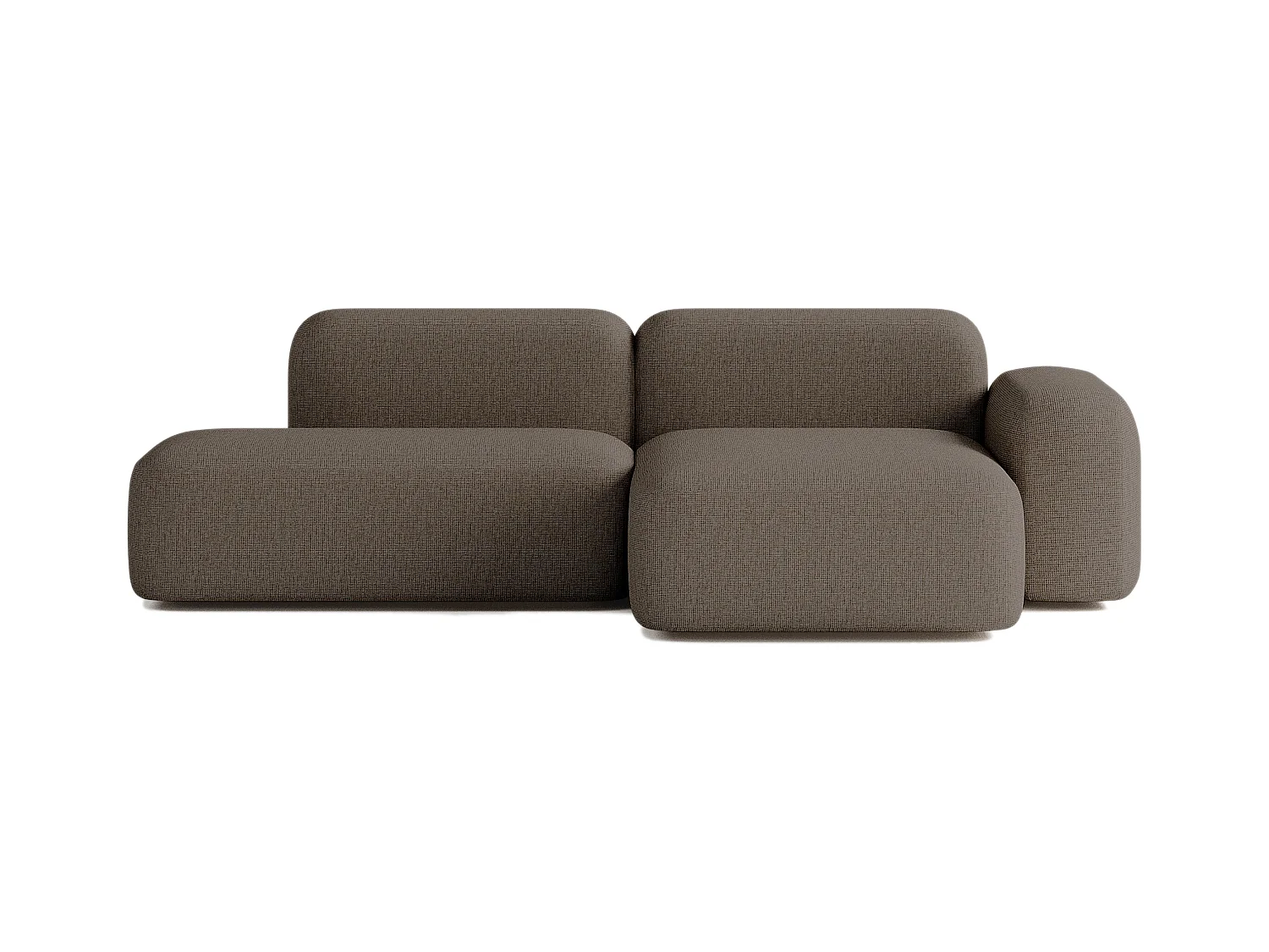 Canapé d'angle modulable Max 3 places tissu marron