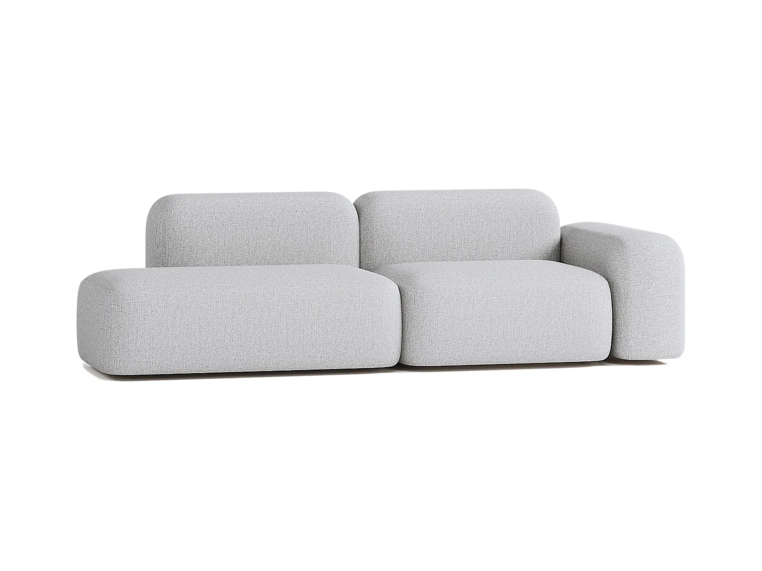 Canapé Modulable Max 3 Places Tissu Gris Clair