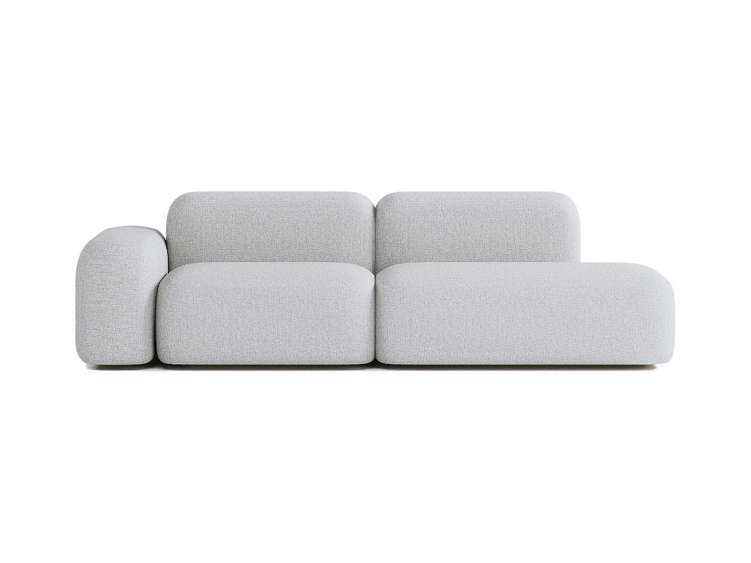 Canapé Modulable Max 3 Places Tissu Gris Clair