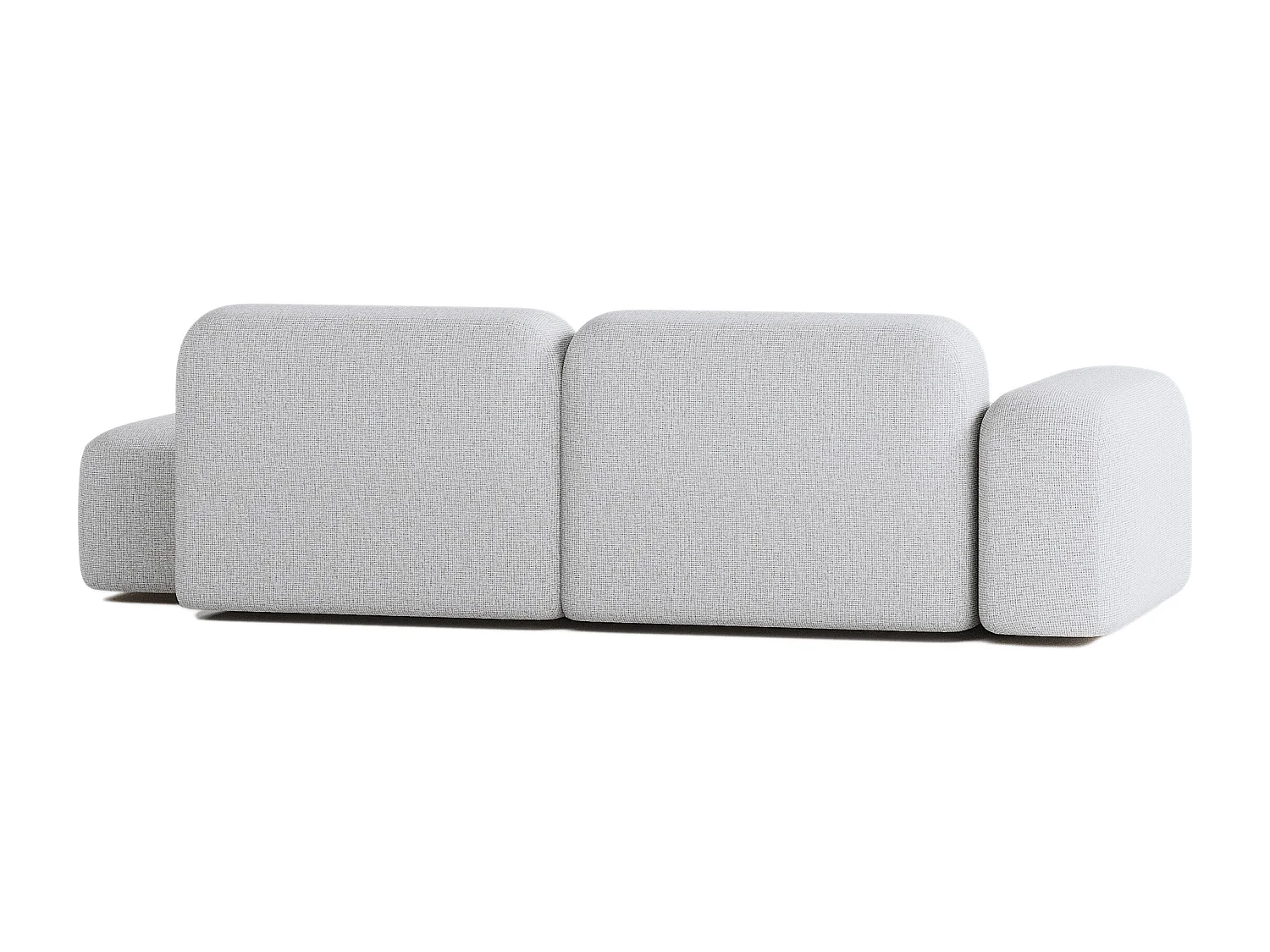 Canapé d'angle modulable Max 3 places en tissu gris clair