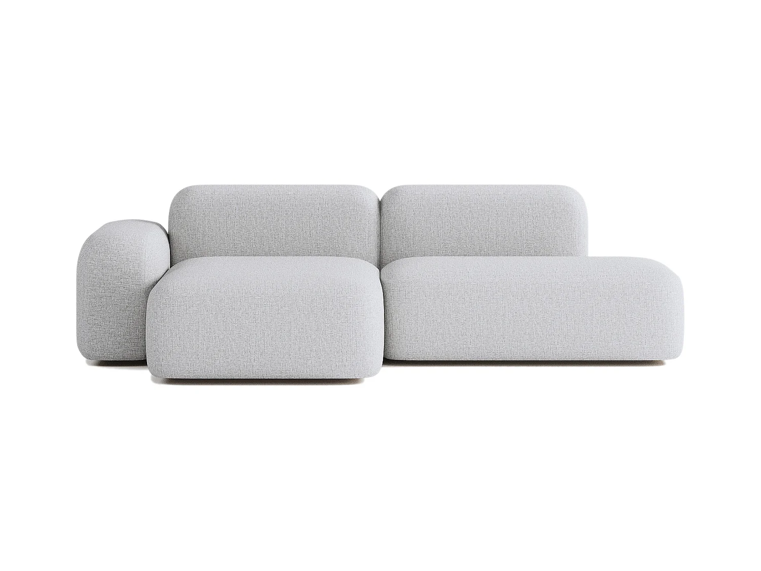 Canapé d'angle modulable Max 3 places en tissu gris clair