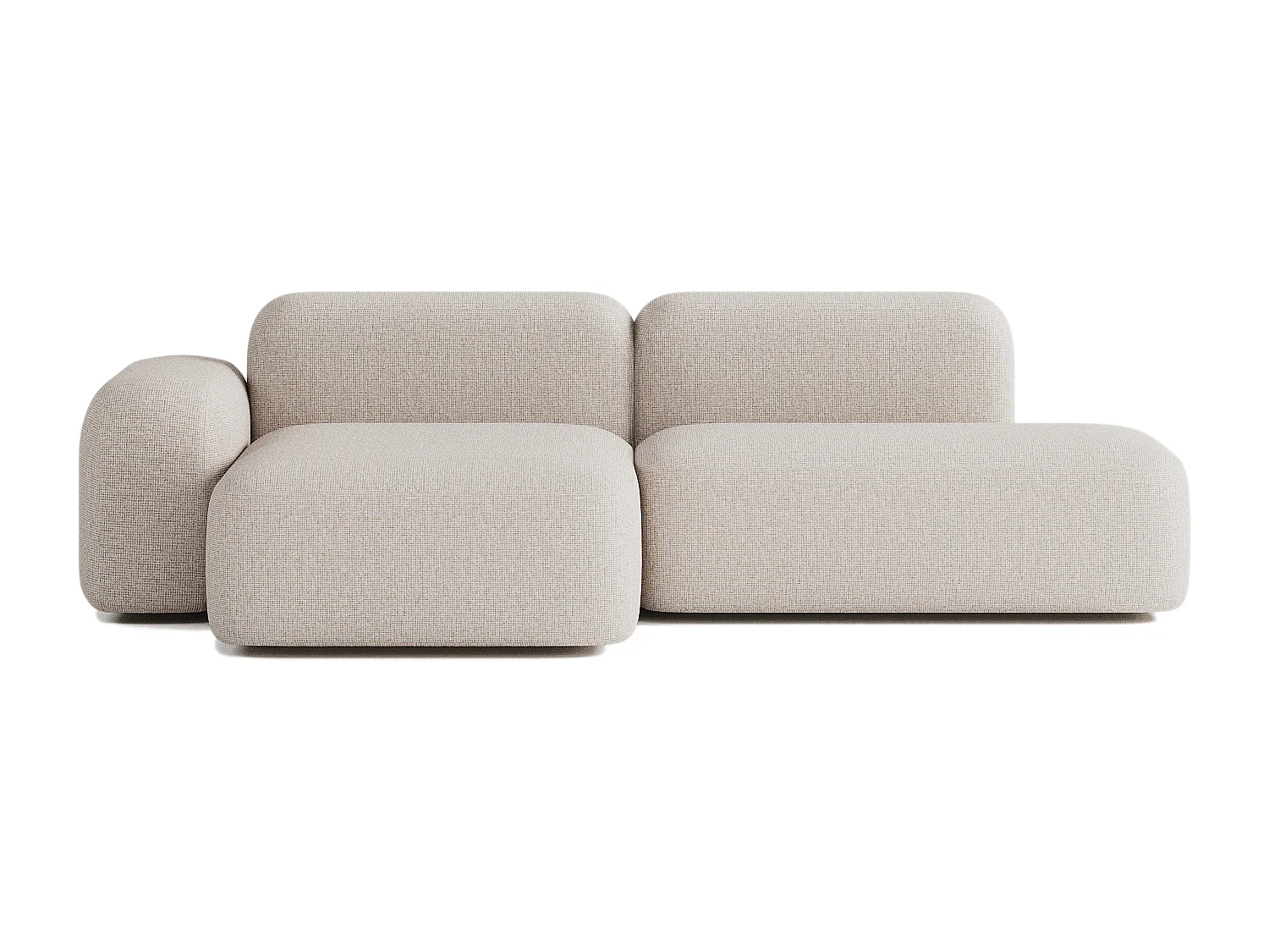 Canapé d'angle modulable Max 3 places en tissu beige