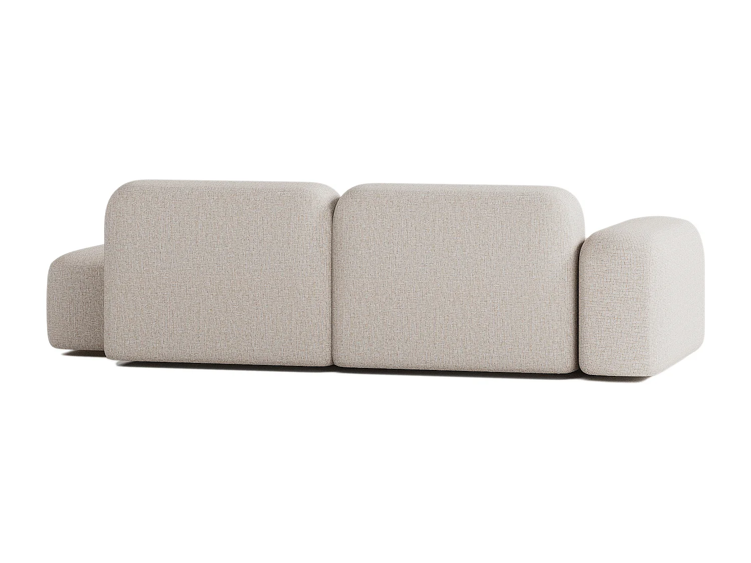 Canapé d'angle modulable Max 3 places en tissu beige