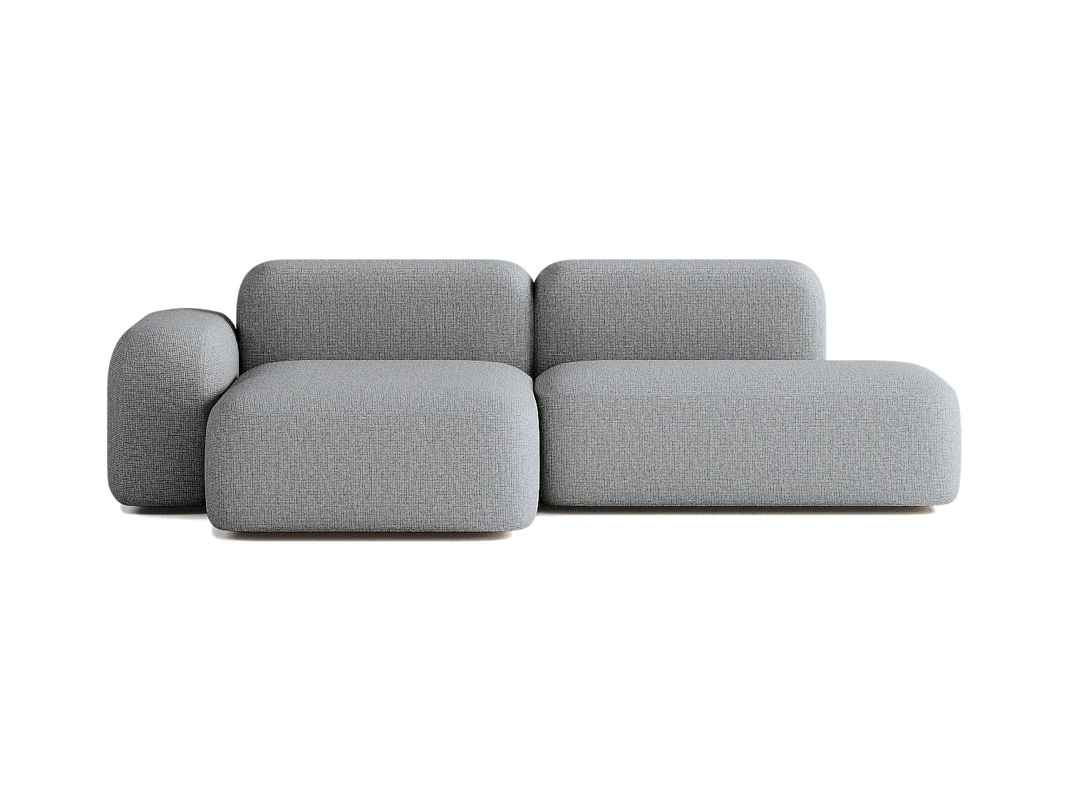 Canapé d'angle modulable Max 3 places en tissu gris foncé