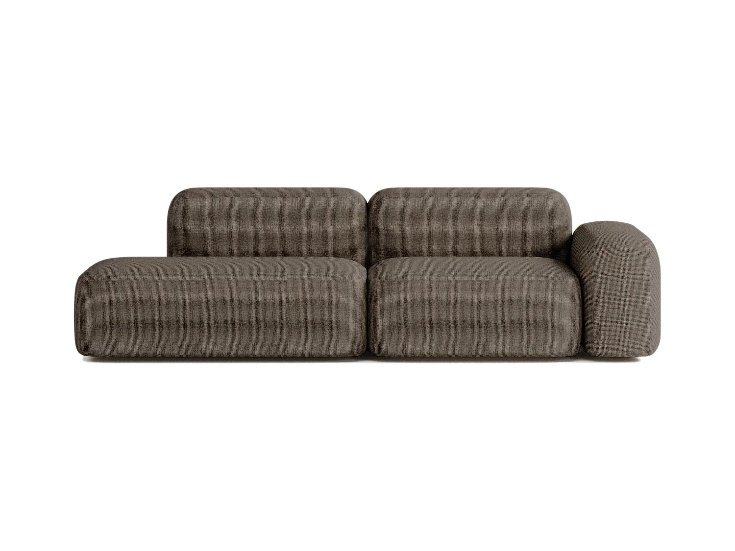 Canapé Modulable Max 3 Places Tissu Marron