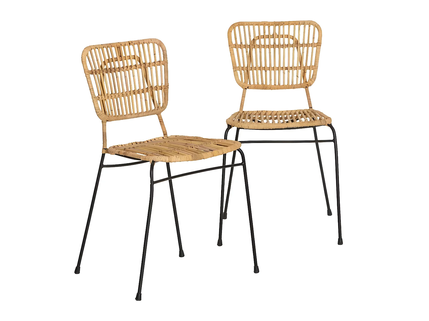 Chaise en rotin et en métal Sélina (lot de 2)