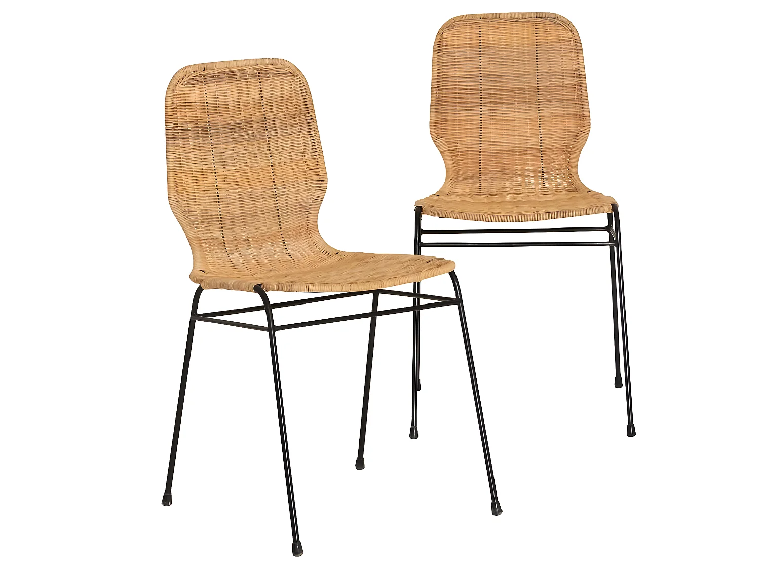 Chaise en métal et rotin Minal (lot de 2)