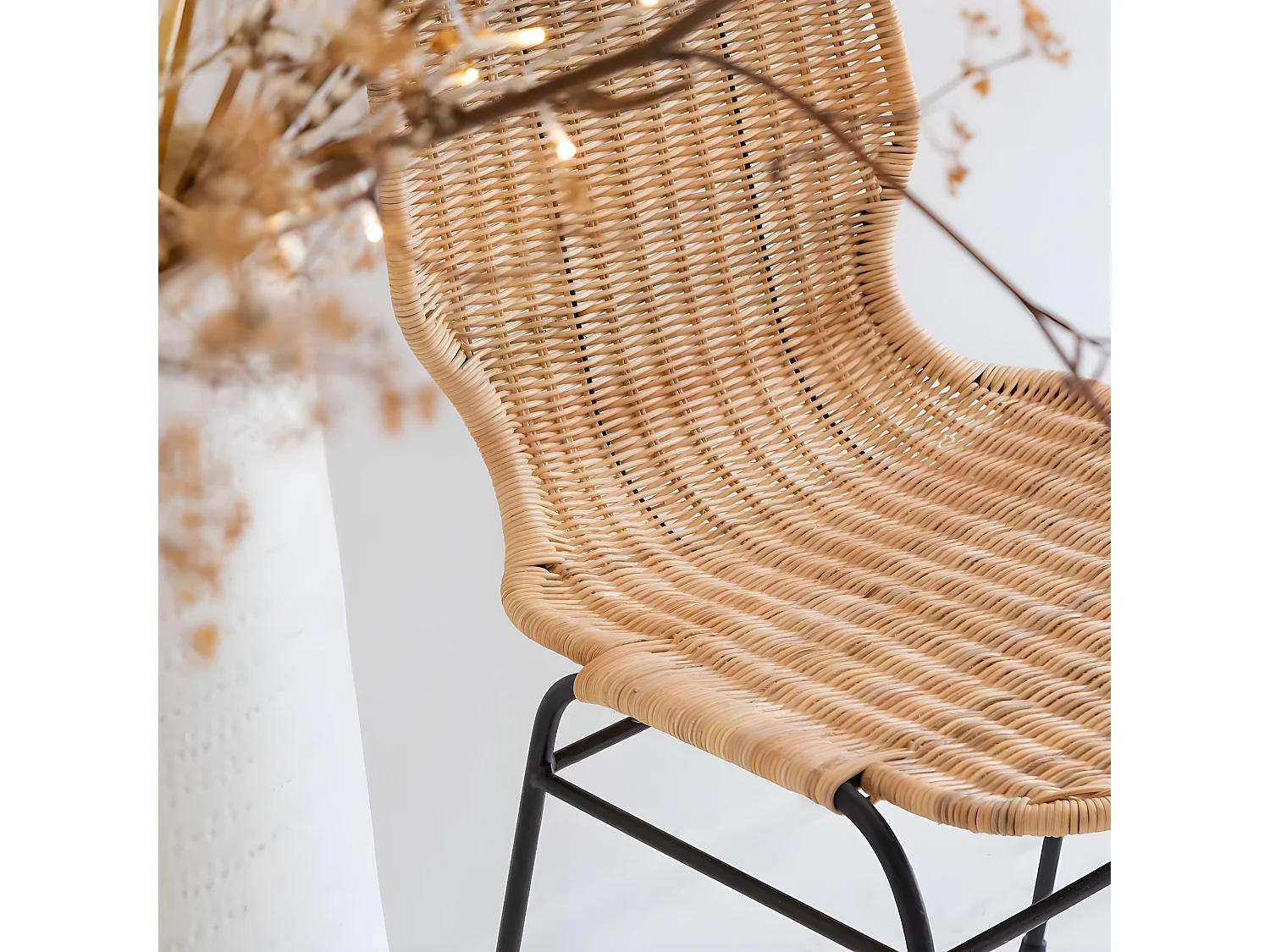 Chaise en métal et rotin Minal (lot de 2)