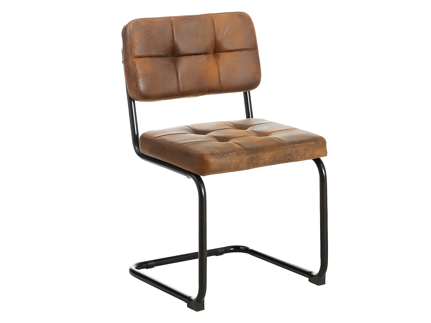 Chaise cantilever en microfibre marron Mambo (lot de 2)