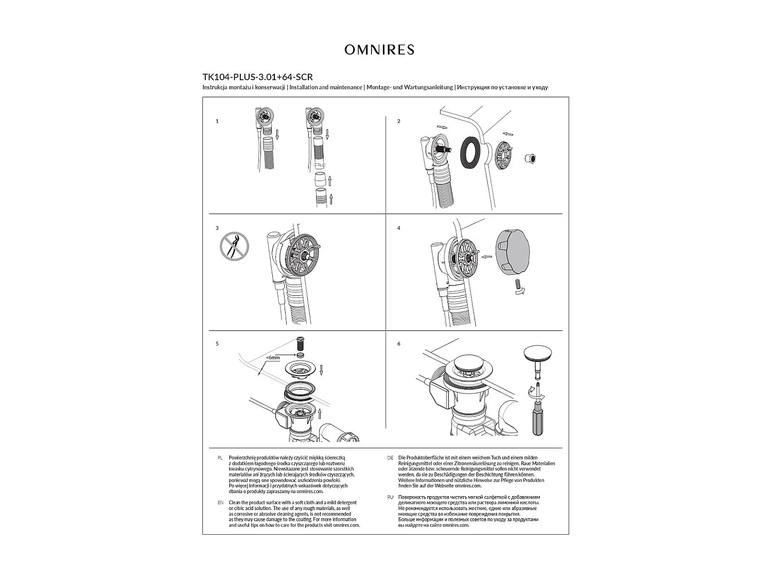 Ensemble de vidange de baignoire avec bonde extra-plat en laiton - Doré