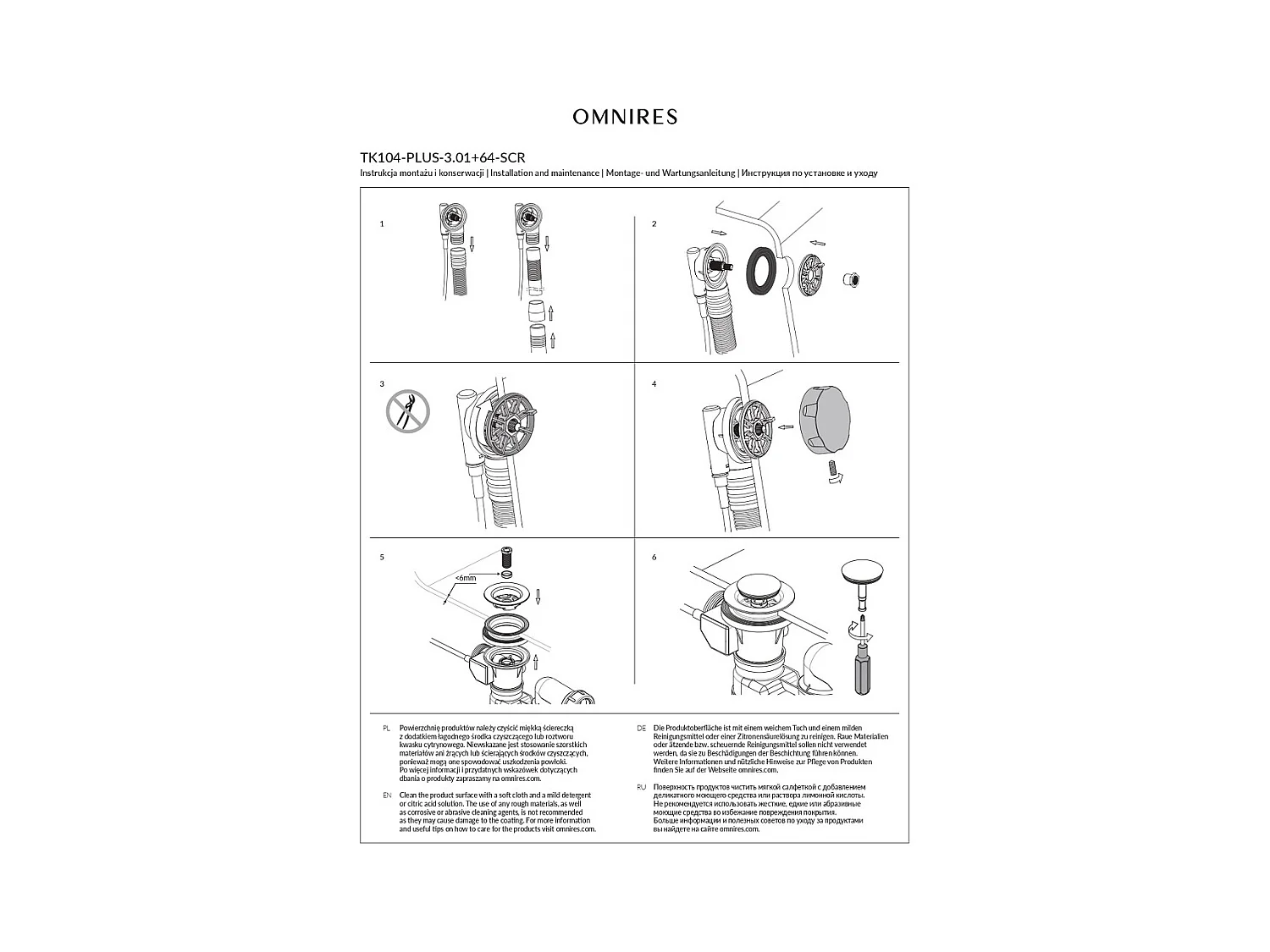 Ensemble de vidange de baignoire avec bonde extra-plat en laiton - Doré