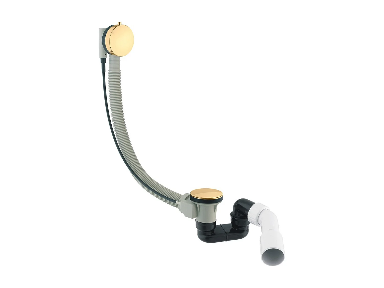 Ensemble de vidange de baignoire avec bonde extra-plat en laiton - Doré