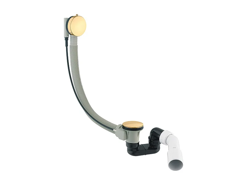 Ensemble de vidange de baignoire avec bonde extra-plat en laiton - Doré