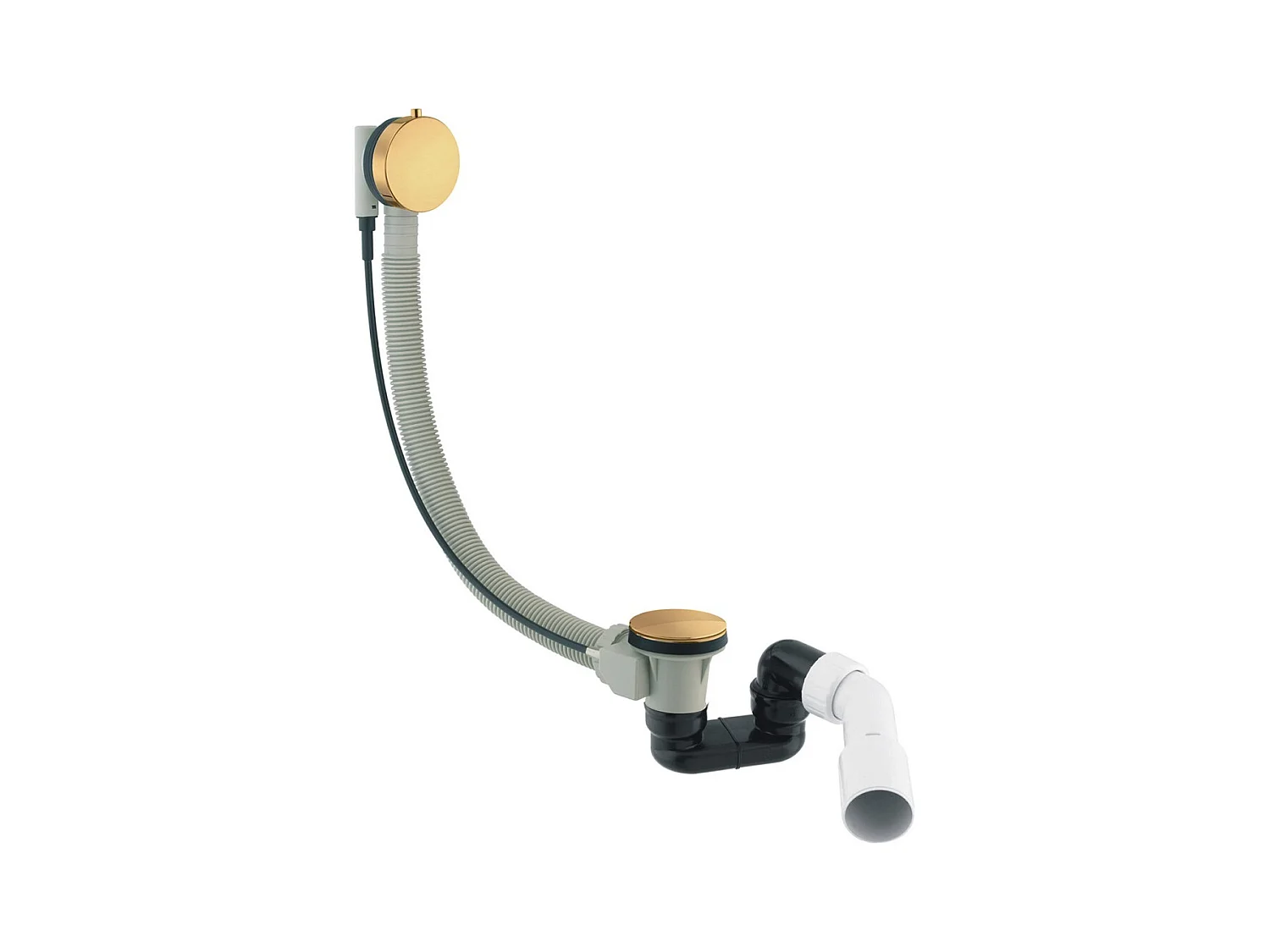 Ensemble de vidange de baignoire avec bonde extra-plat en laiton - Or brossé