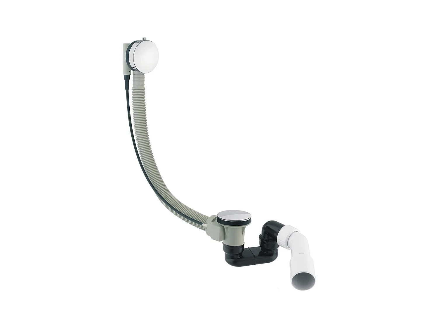 Ensemble de vidange de baignoire avec bonde extra-plat en laiton - Chrome