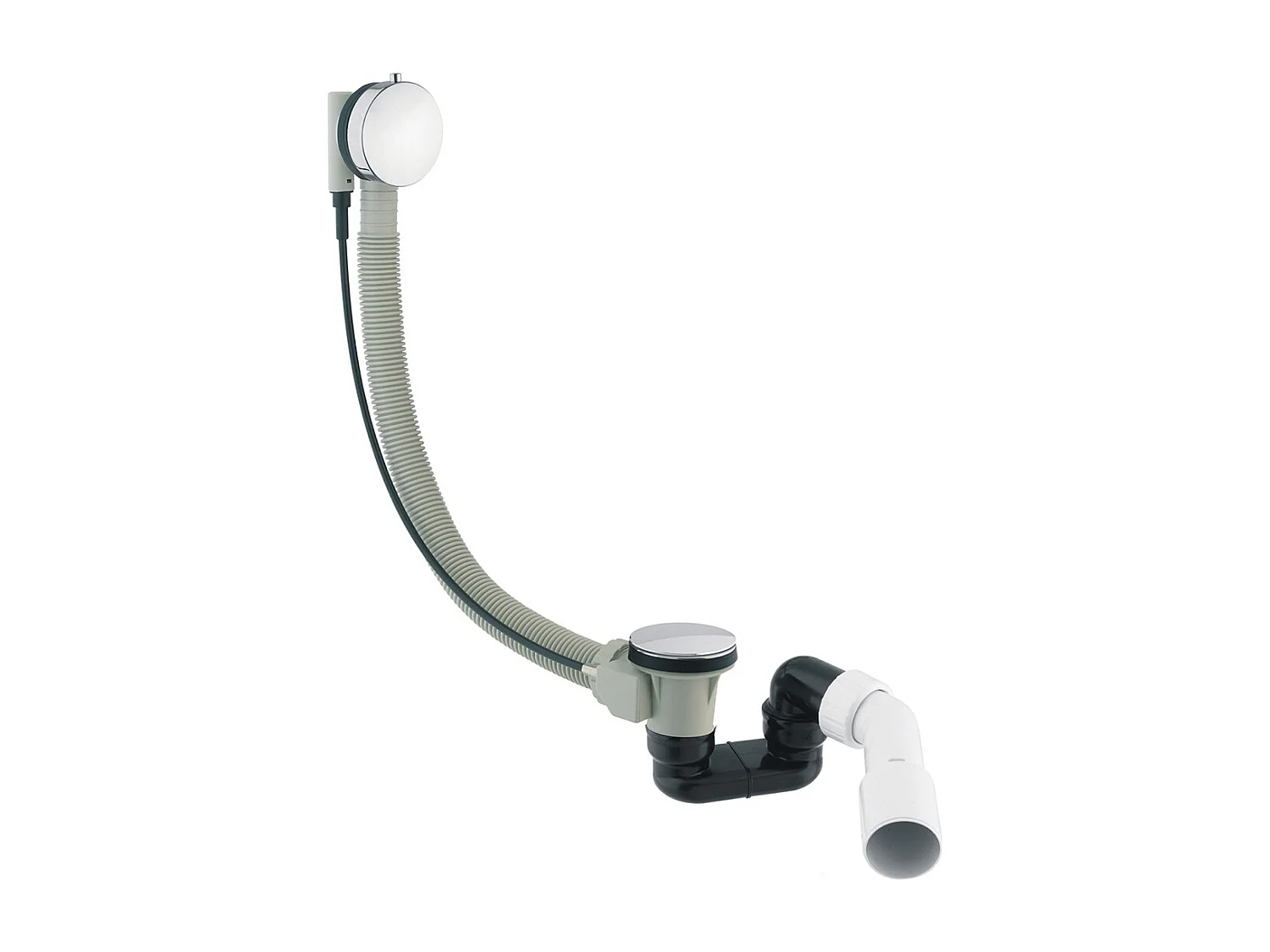 Ensemble de vidange de baignoire avec bonde extra-plat en laiton - Chrome