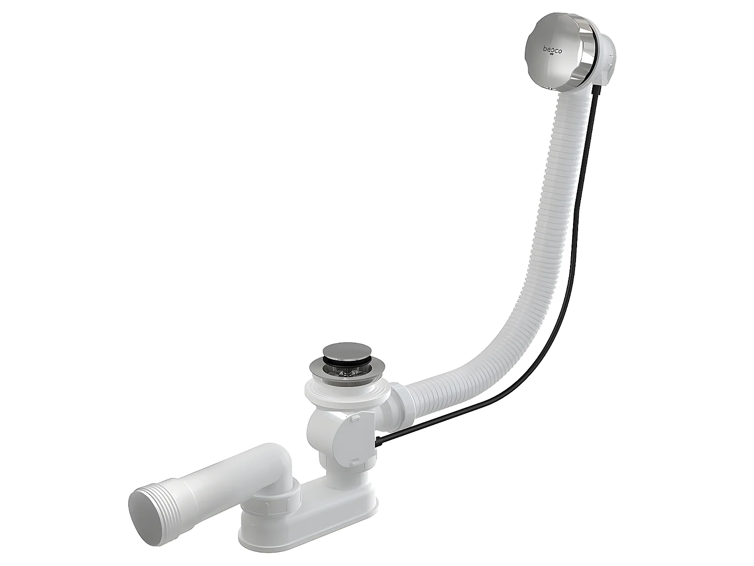 Vidage pour baignoire automatique chrome en acier inoxydable - BES