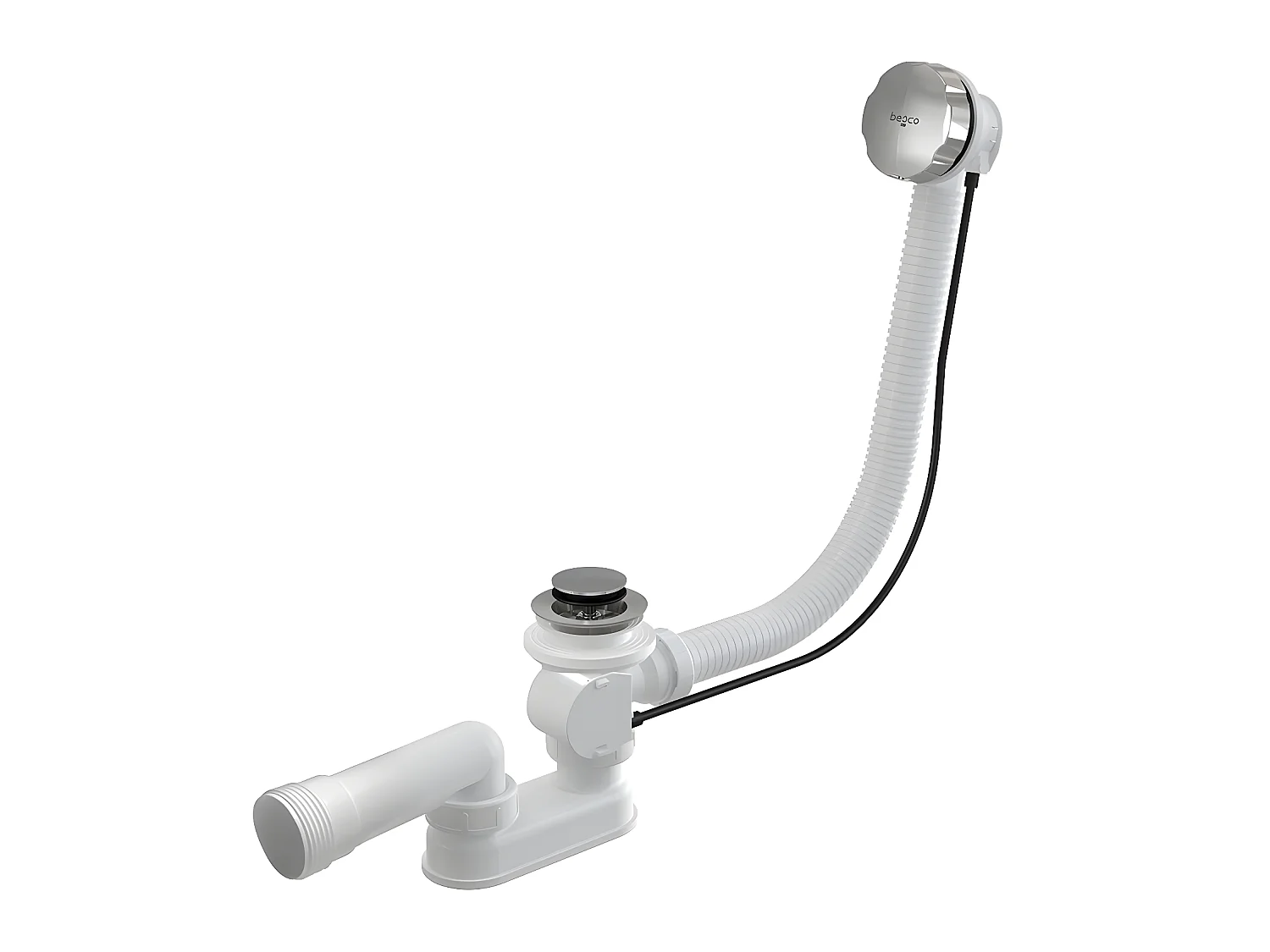 Vidage pour baignoire automatique chrome en acier inoxydable - BES