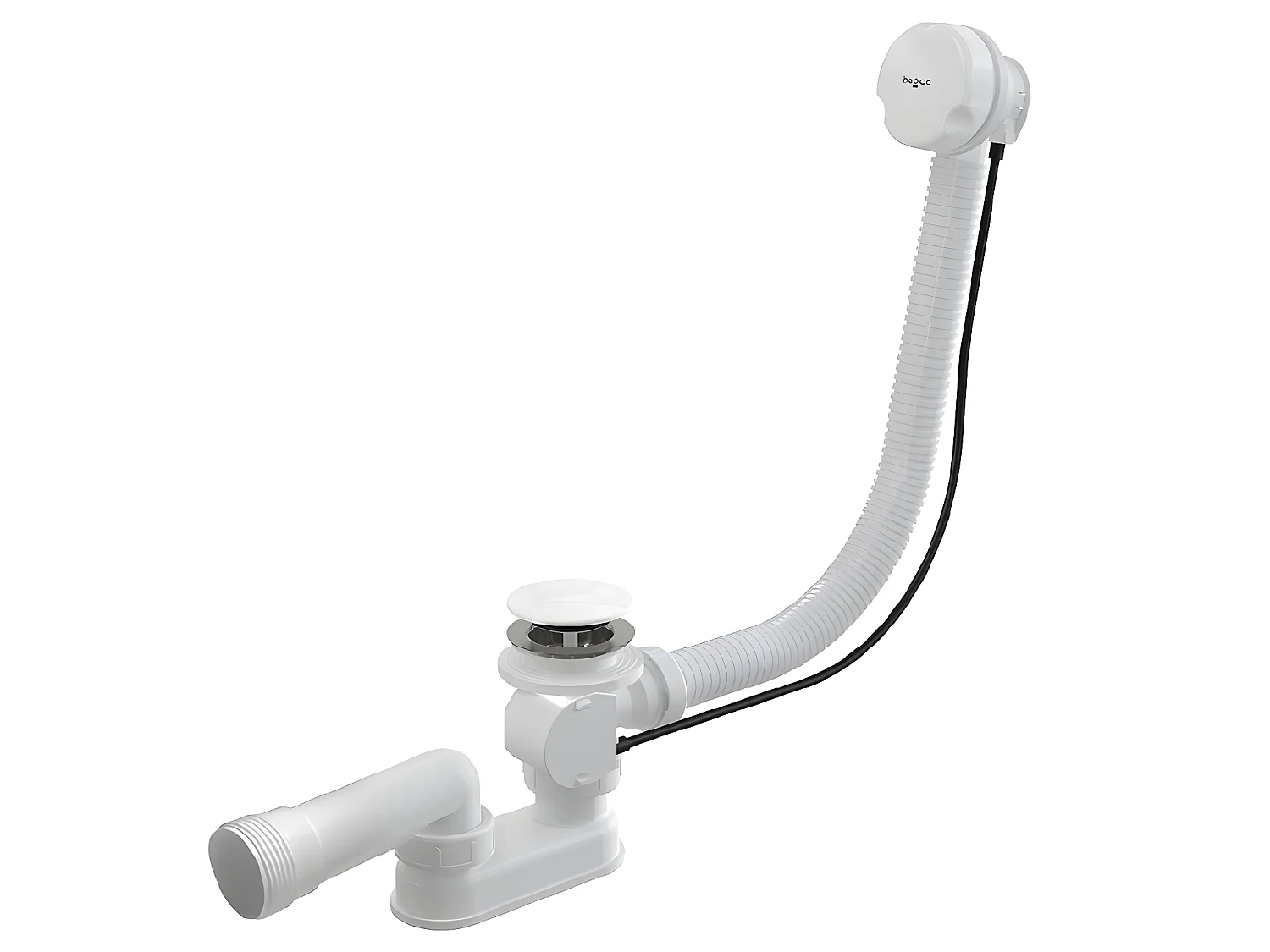 Vidage pour baignoire automatique blanc en acier inoxydable