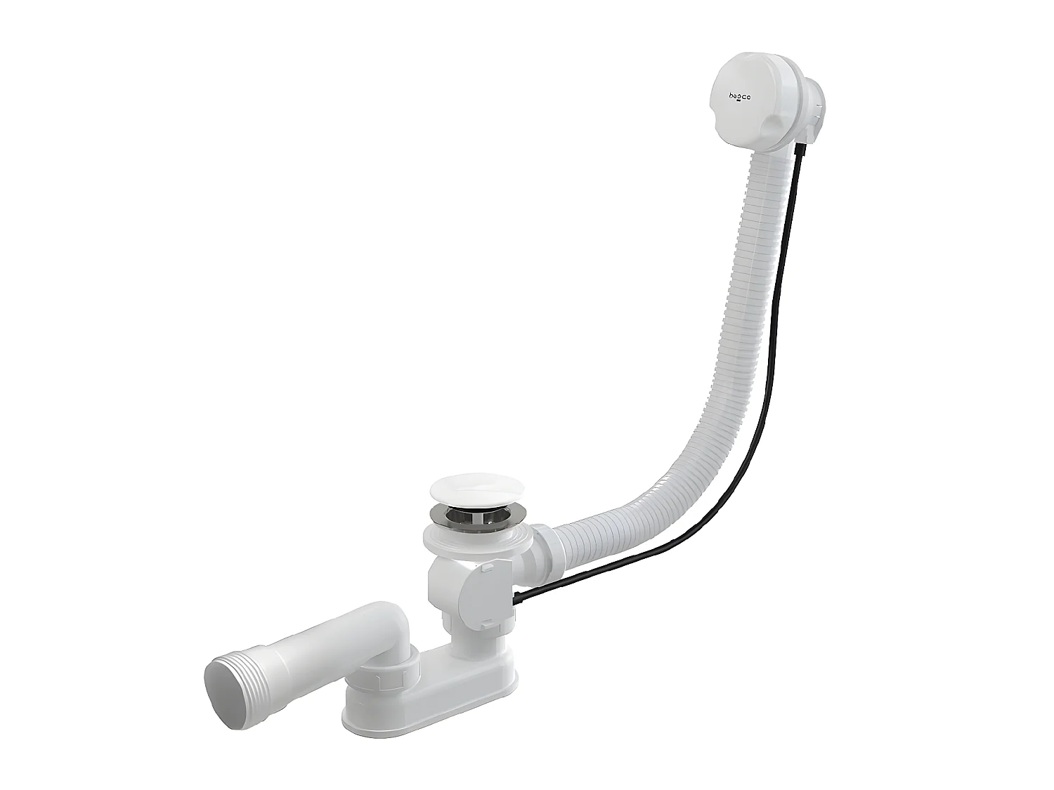 Vidage pour baignoire automatique blanc en acier inoxydable