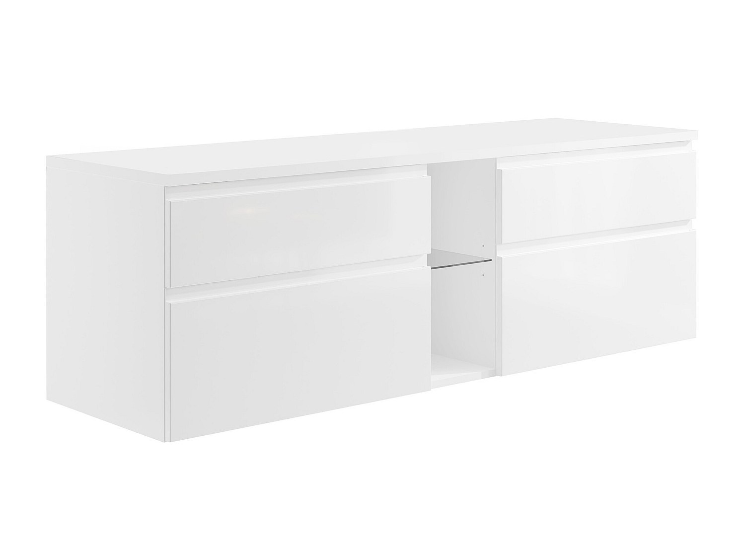 Waschbeckenunterschrank hängend - Weiß - 150 cm - MAGDALENA II günstig online kaufen