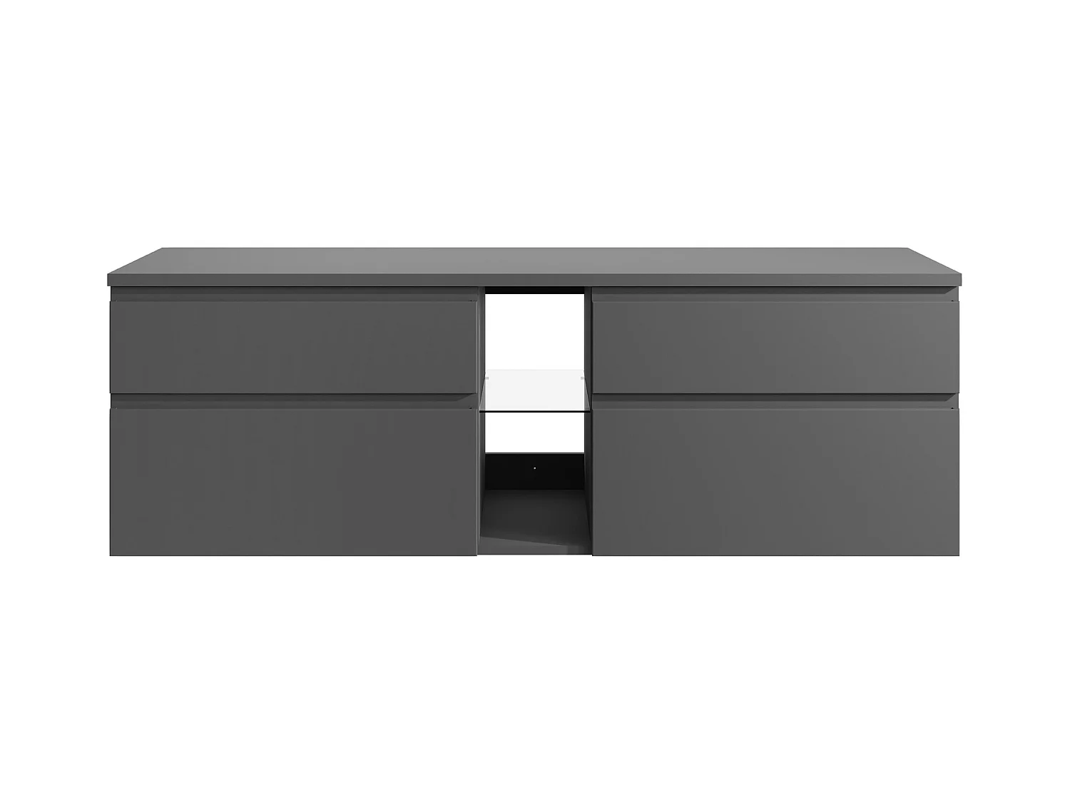 Meuble sous vasque suspendu - Gris - 150 cm - MAGDALENA II