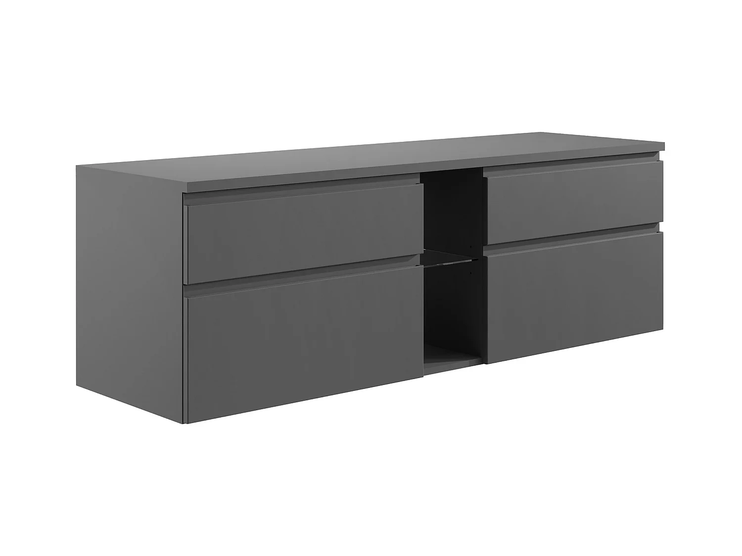 Meuble sous vasque suspendu - Gris - 150 cm - MAGDALENA II