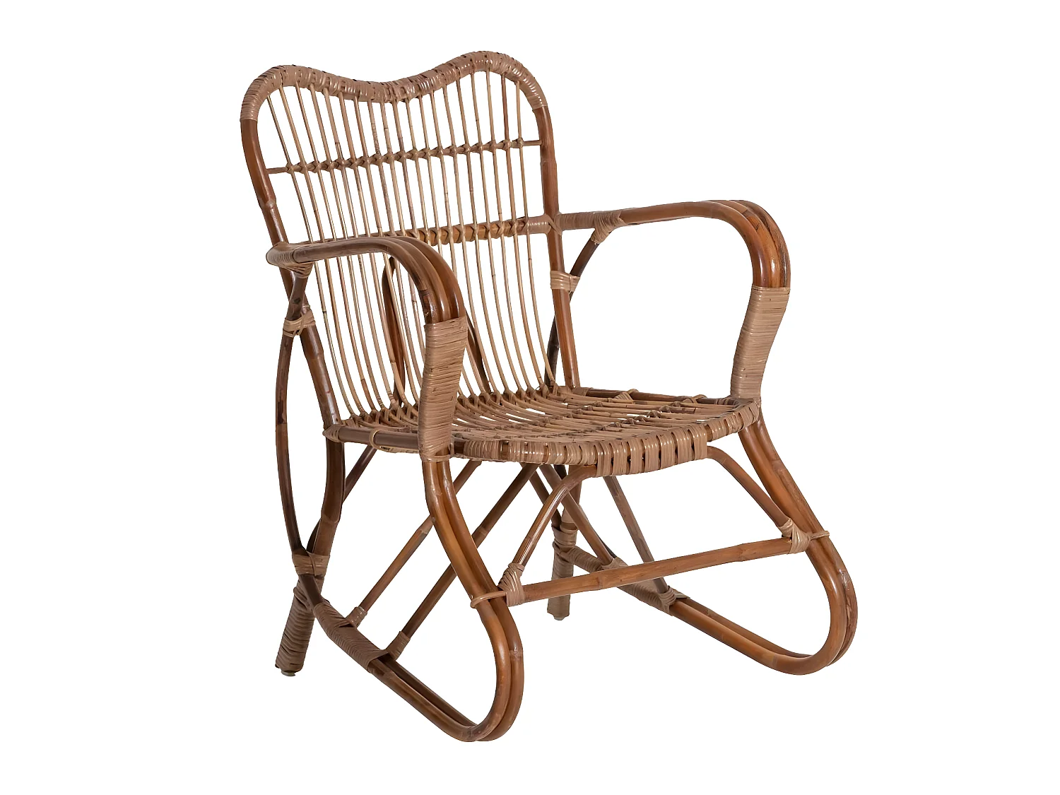 Sillón en ratán ratán redondeado