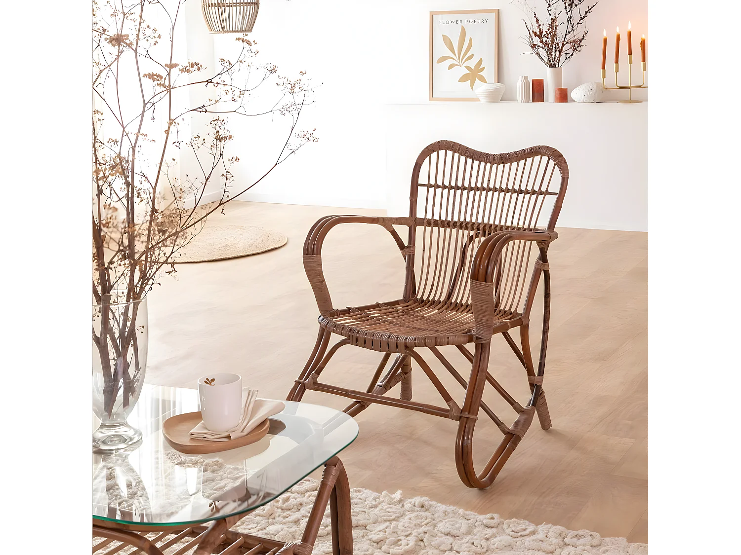 Fauteuil en rotin arrondi Rattan