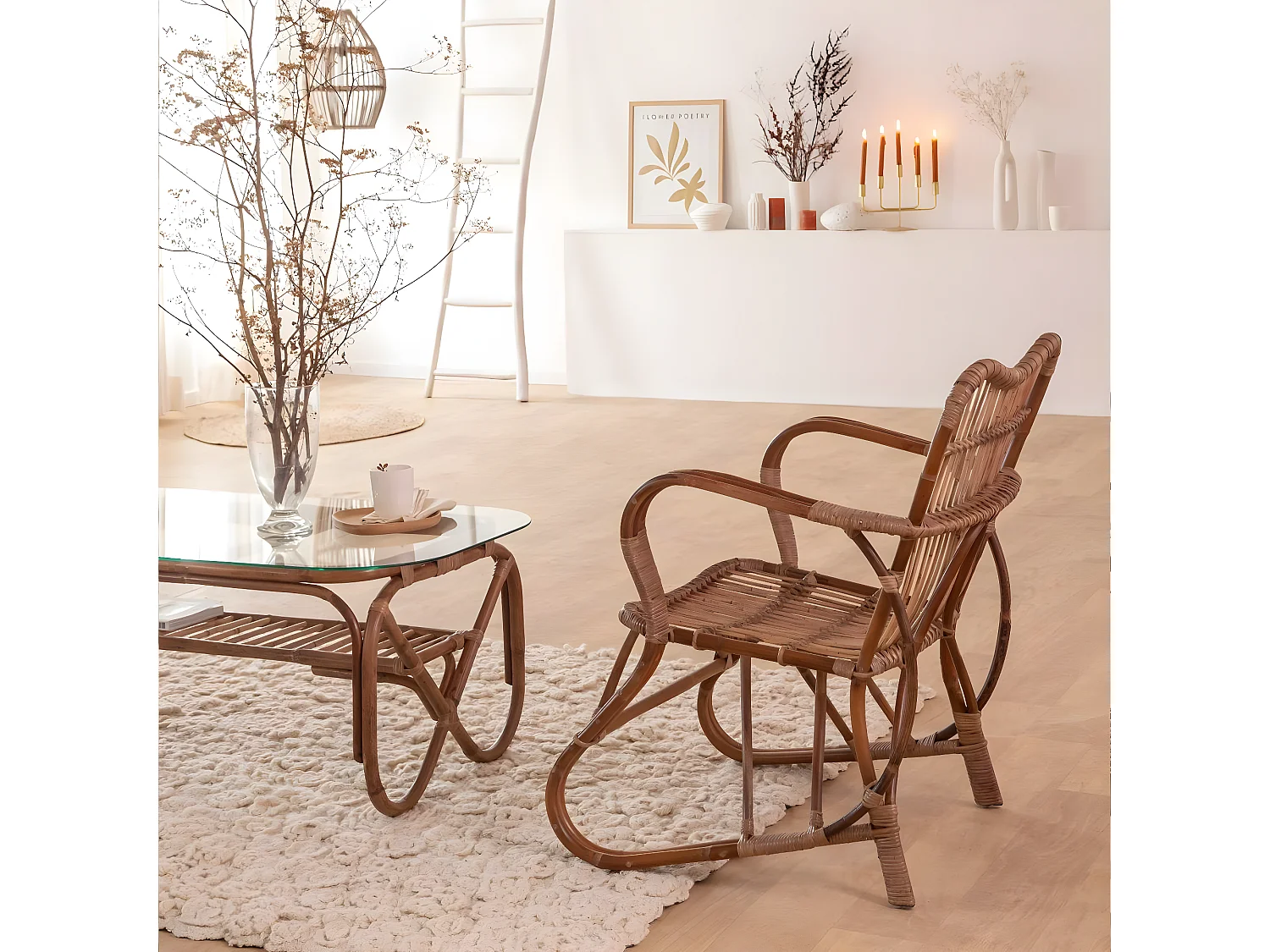 Fauteuil en rotin arrondi Rattan