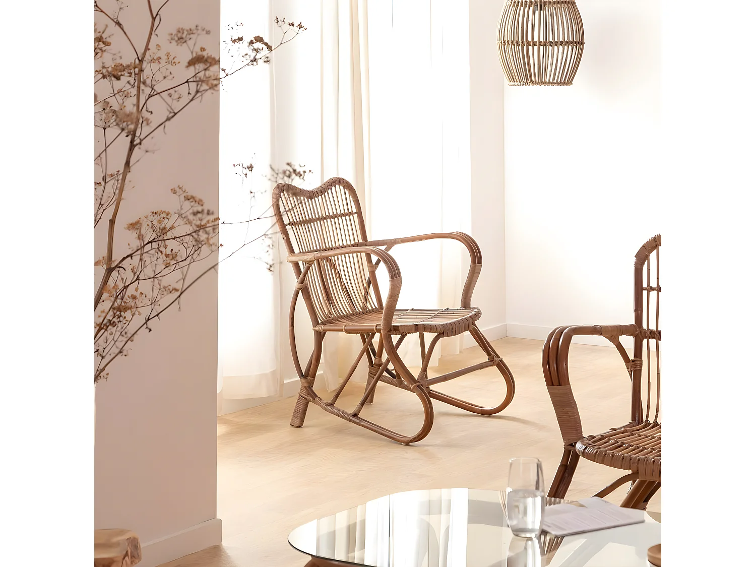 Fauteuil en rotin arrondi Rattan