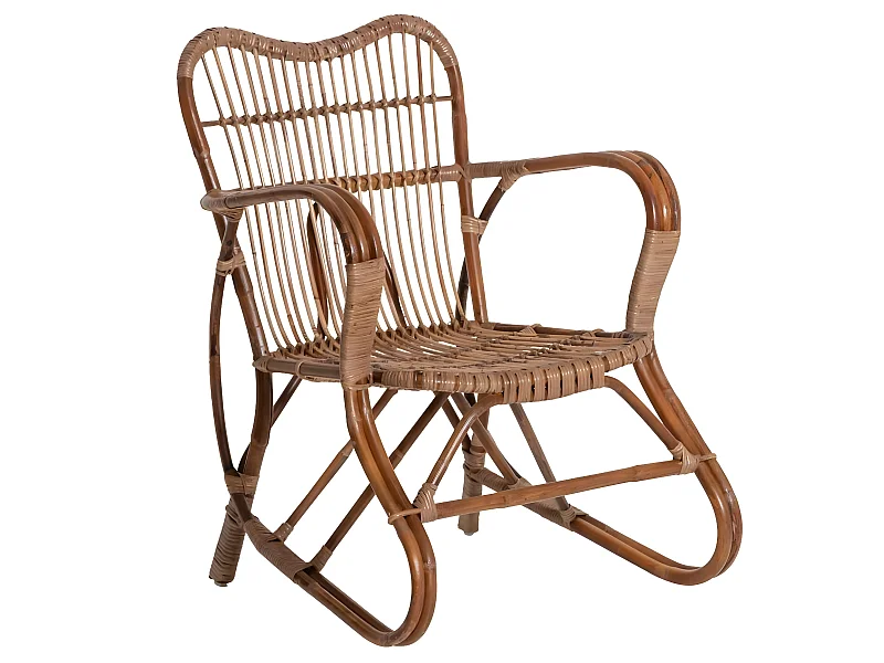 Sillón en ratán ratán redondeado