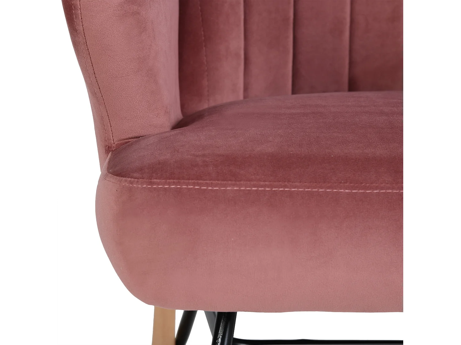 Fauteuil à bascule rocking chair tissu rose ERSKINE KD PINK