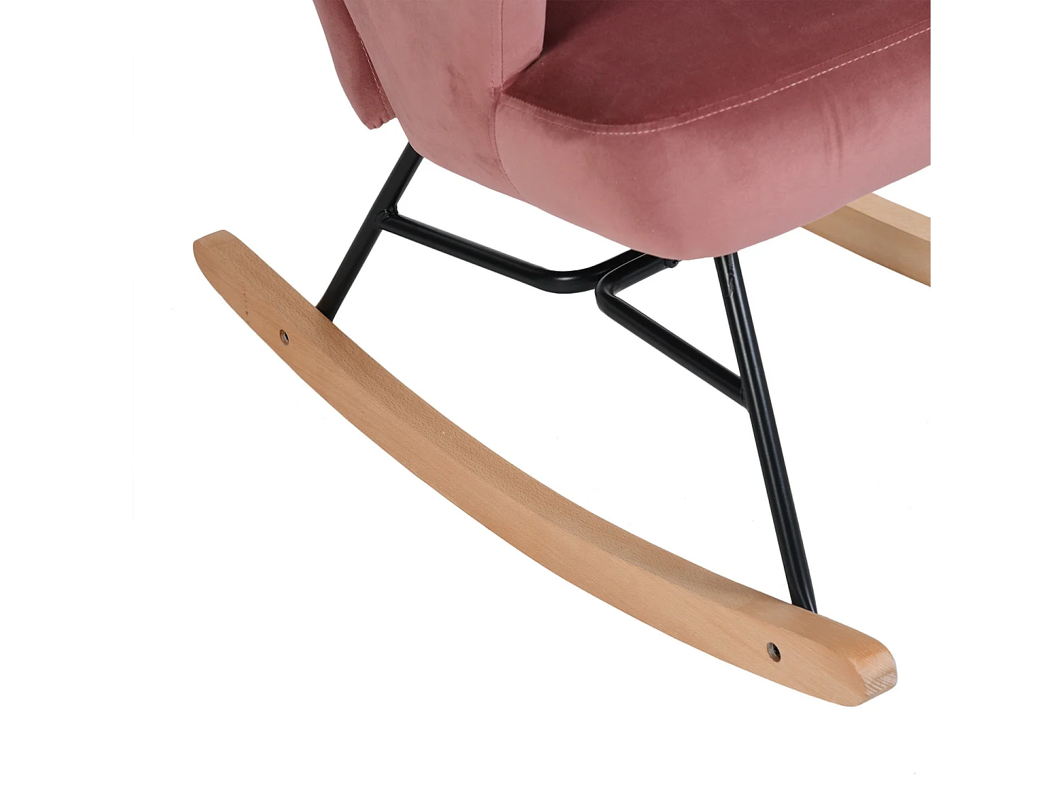 Fauteuil à bascule rocking chair tissu rose ERSKINE KD PINK