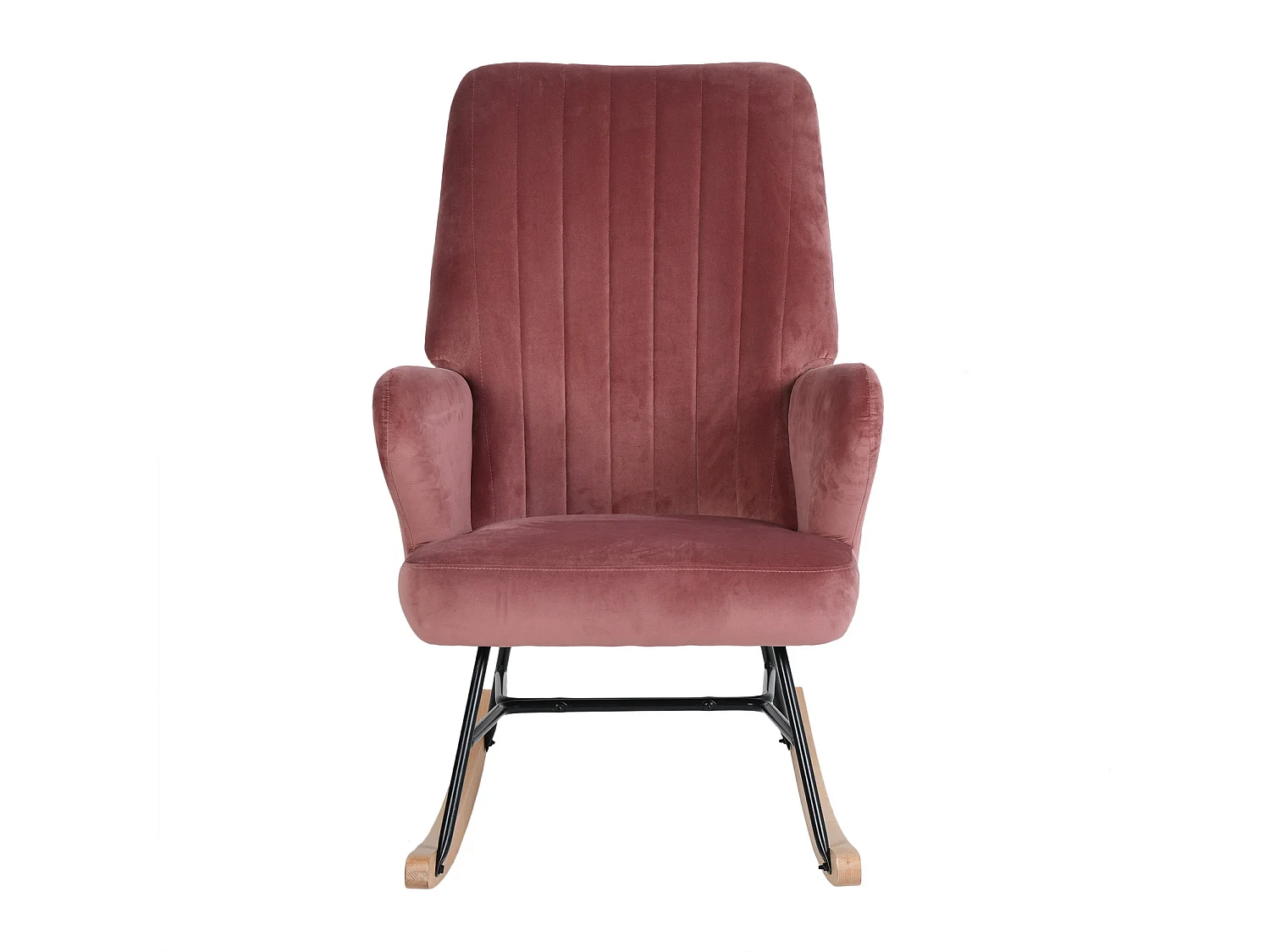 Fauteuil à bascule rocking chair tissu rose ERSKINE KD PINK