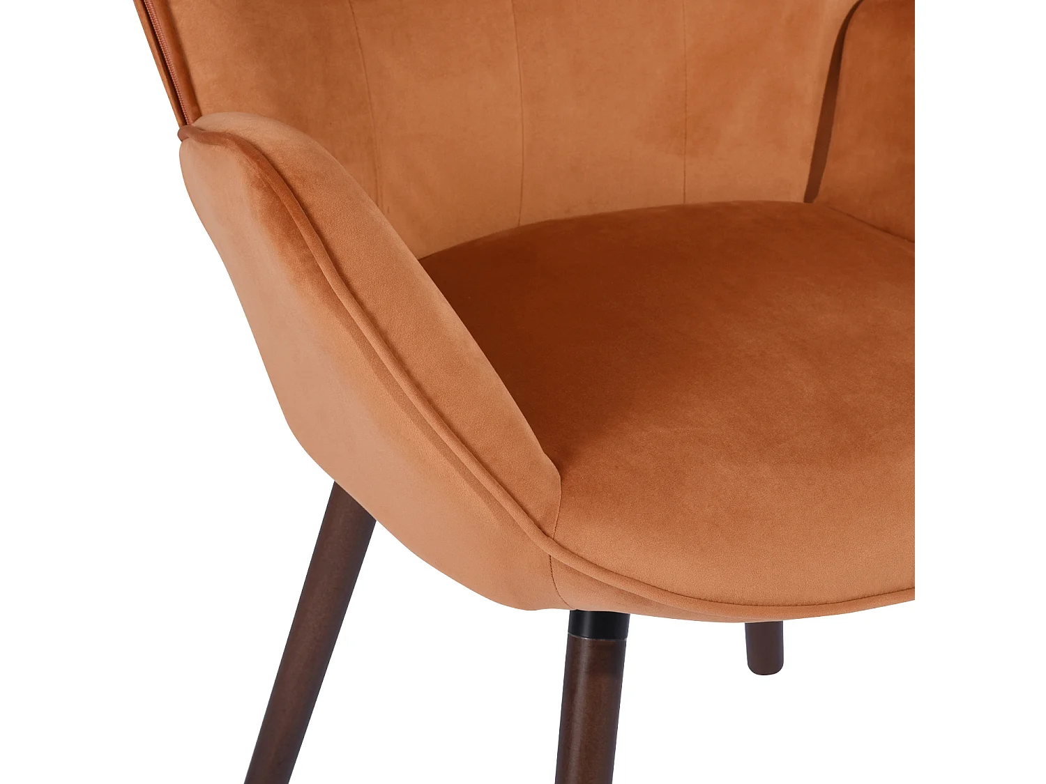Fauteuil scandinave capitonné en velours orange KAS KD VELVET CORAL