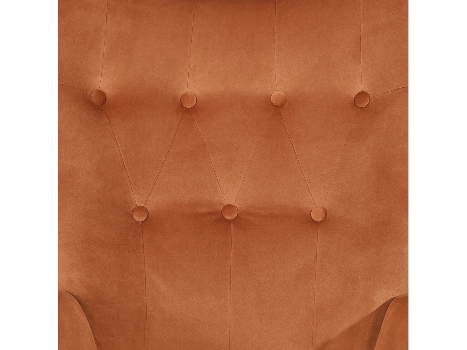 Fauteuil scandinave capitonné en velours orange KAS KD VELVET CORAL