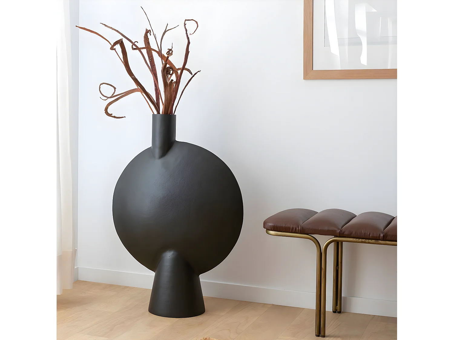 Grand vase noir Hortensia